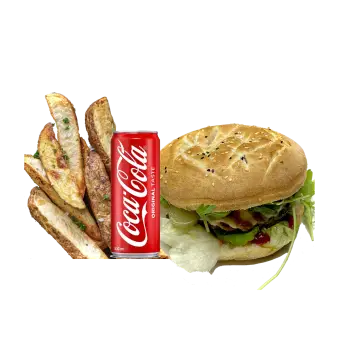 Burgermenü + Potato Wedges + Getränk
