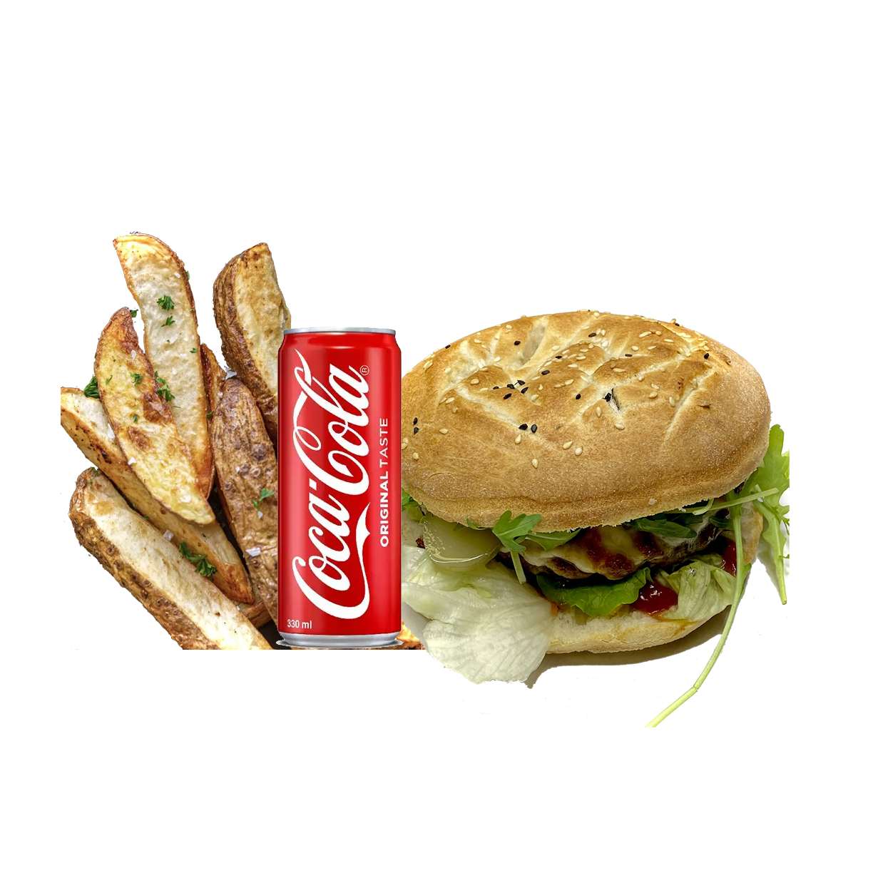 Burgermenü + Potato Wedges + Getränk – jetzt in Graz bestellen