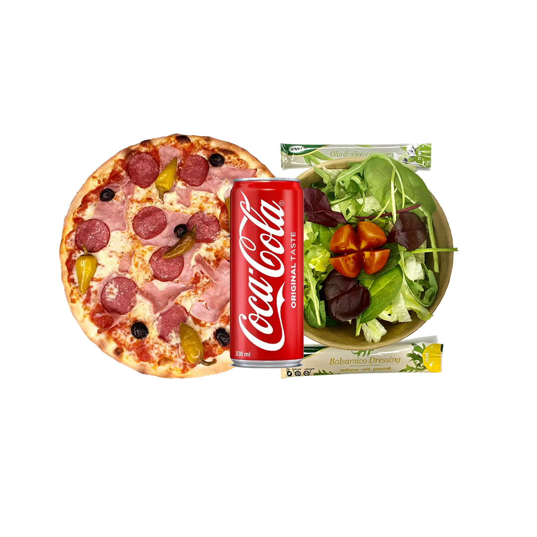 Pizzamenü mit Salat + Getränk – jetzt in Graz bestellen