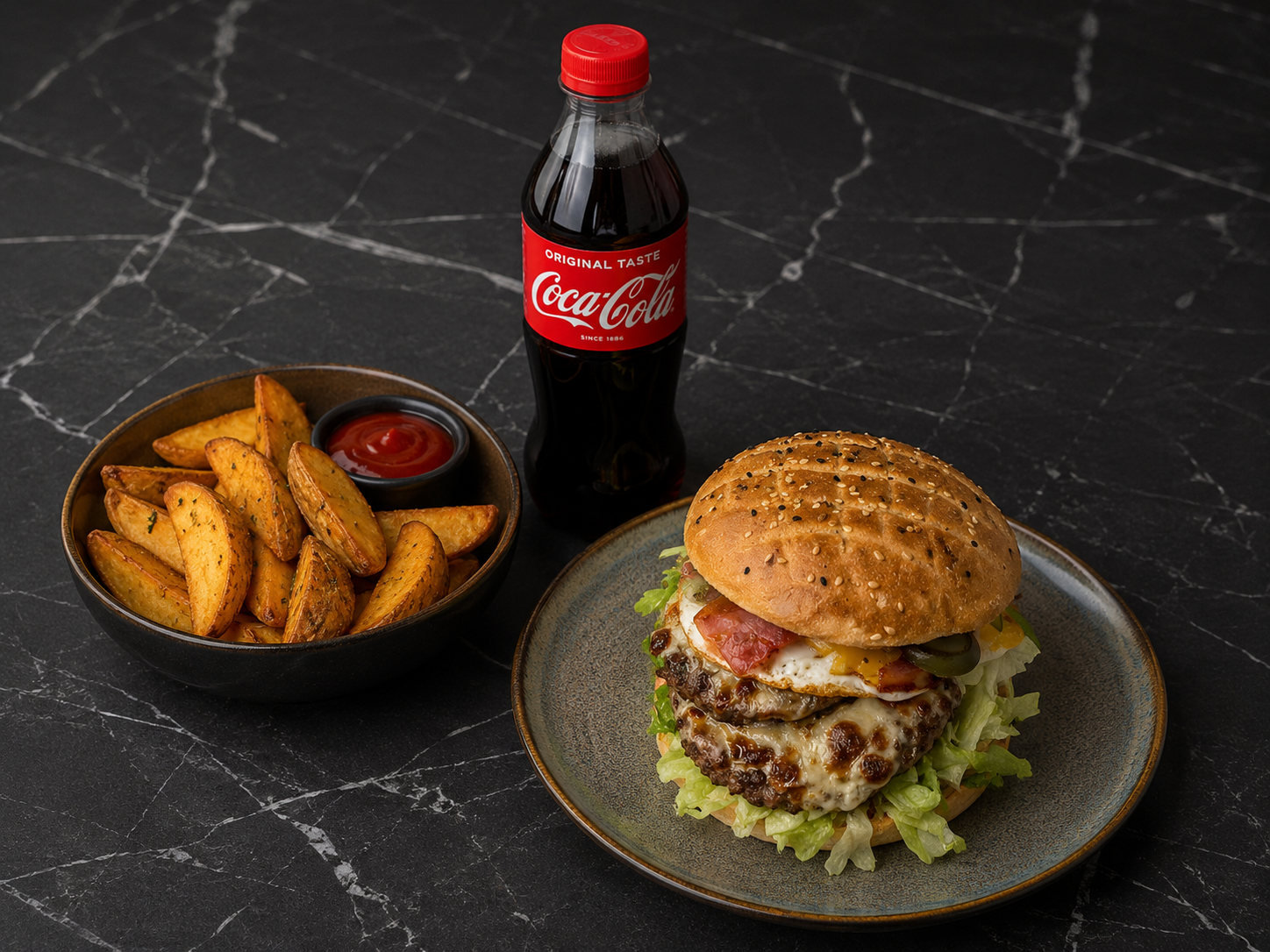 Don Burger + Potato Wedges + Cola 0.5 – jetzt in Graz bestellen